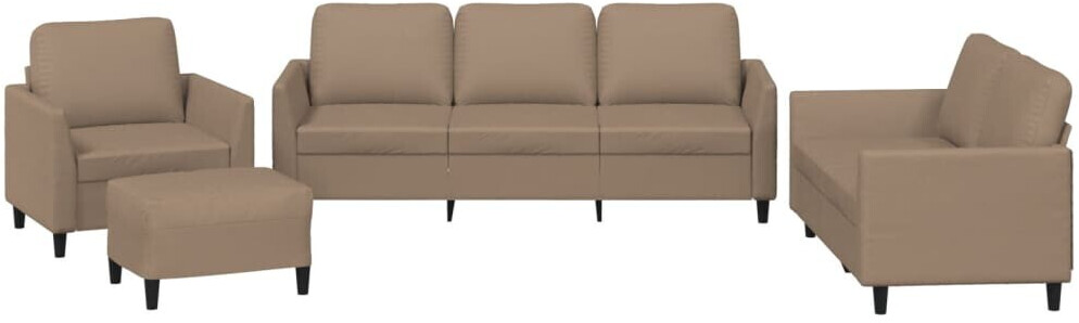 vidaXL 4 pcs. Sofa set with cushions faux leather
