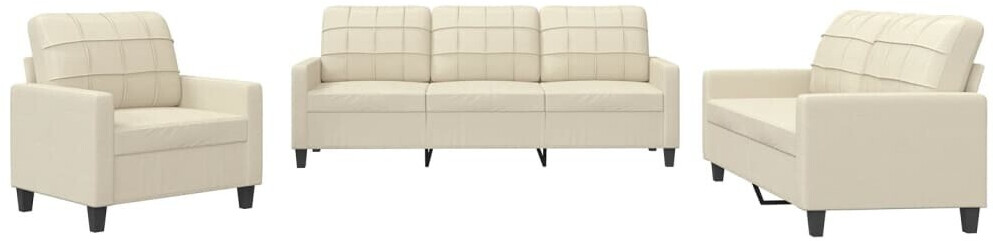 vidaXL 3 pcs. Sofa set with cushions faux leather