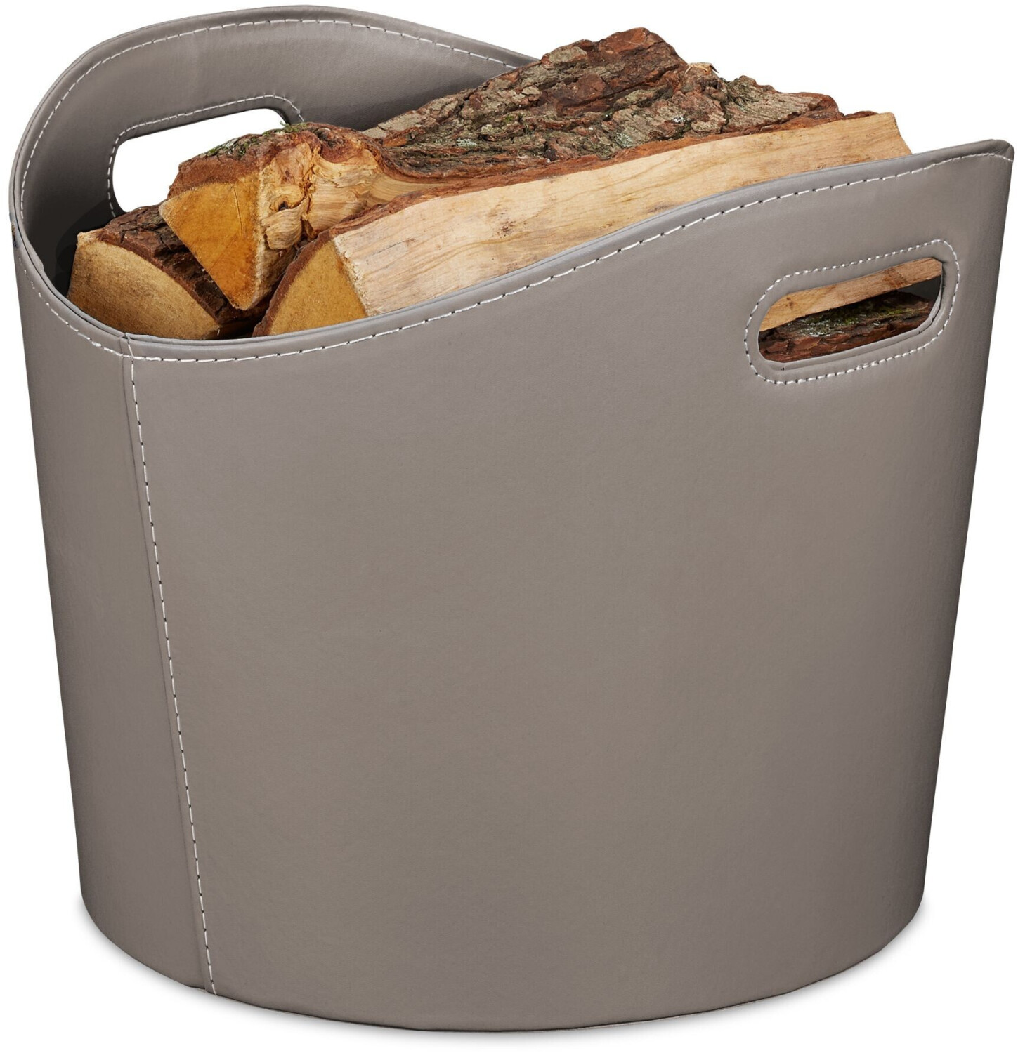 Relaxdays Leatherette wood basket (32 x 38 cm) (10038686_59)