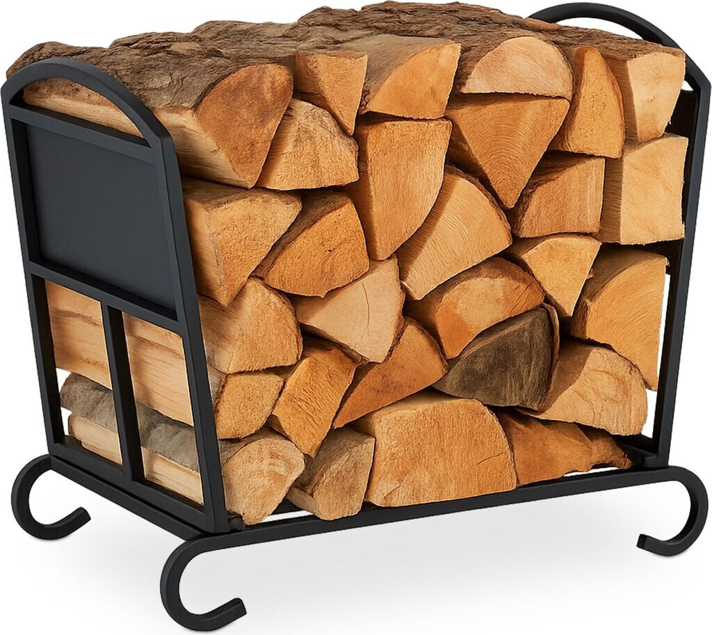 Relaxdays Foldable Metal Firewood Basket (10048602)
