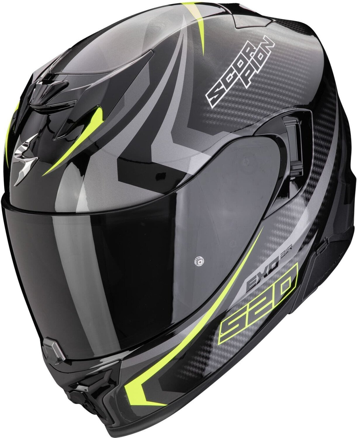 Photos - Motorcycle Helmet Scorpion Exo-520 Evo Air Terra black/silver/neon yellow 