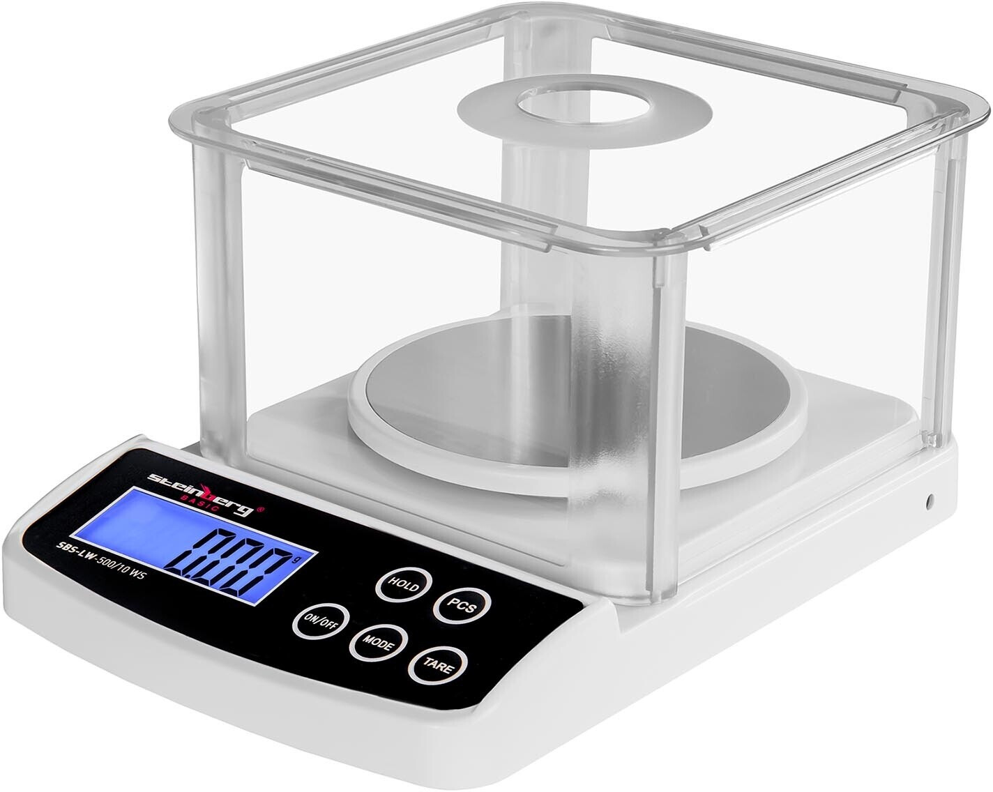 Nozzy Digitale Präzisionswaage – 500g / 0,01g, Mit Edelstahl-Plattform, Tara-Funktion & Hintergrundbeleuchtung (Batterien Inkl.)