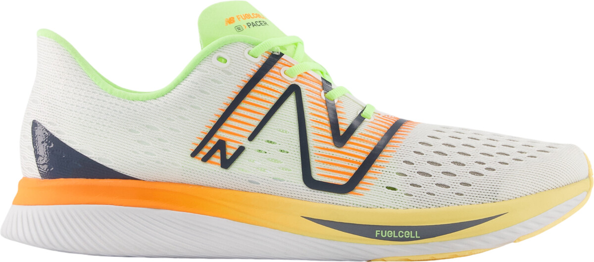 New Balance FuelCell SuperComp Pacer white/hot mango/bleached lime glo