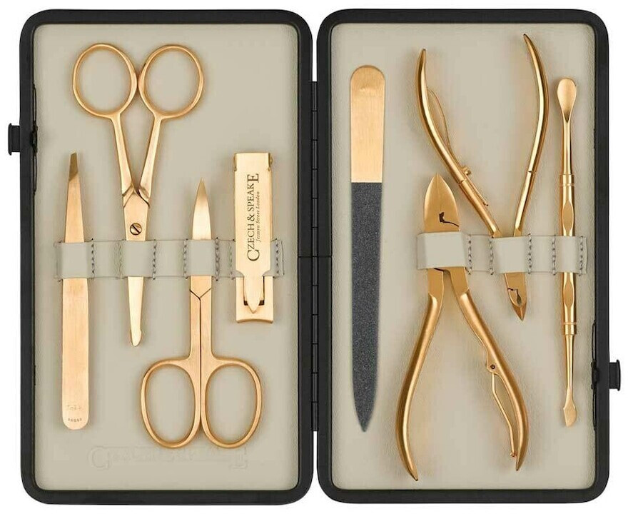 Czech & Speake Leather-Bound Manicure Set gold/cream