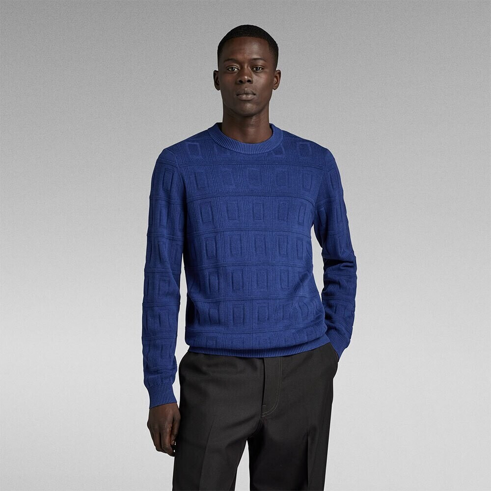 G-Star Table Structure R Crew Neck Sweater (D23932-D167) ballpen blue