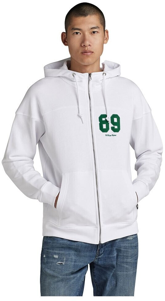 G-Star Sports Loose Fit Full Zip Sweatshirt (D23323-D483) white