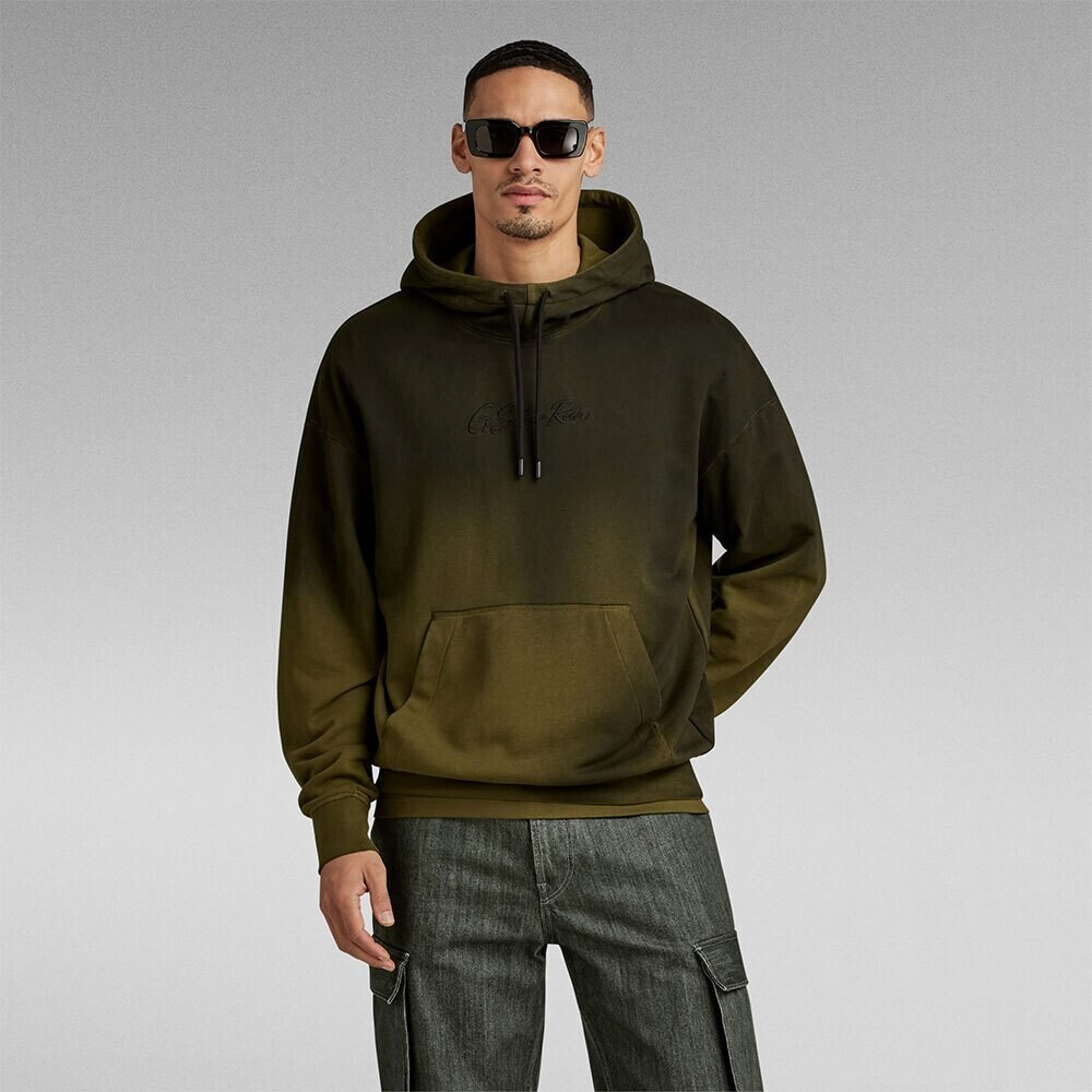G-Star Spray Autograph Loose Hoodie (D23492-B782) dark olive sprayed