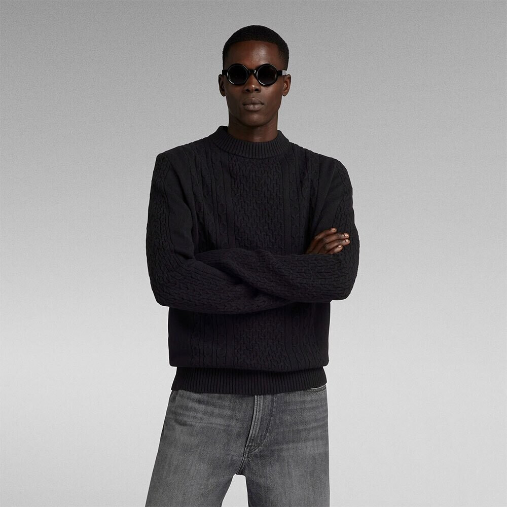G-Star Cable R Crew Neck Sweater (D23939-D447) dark black