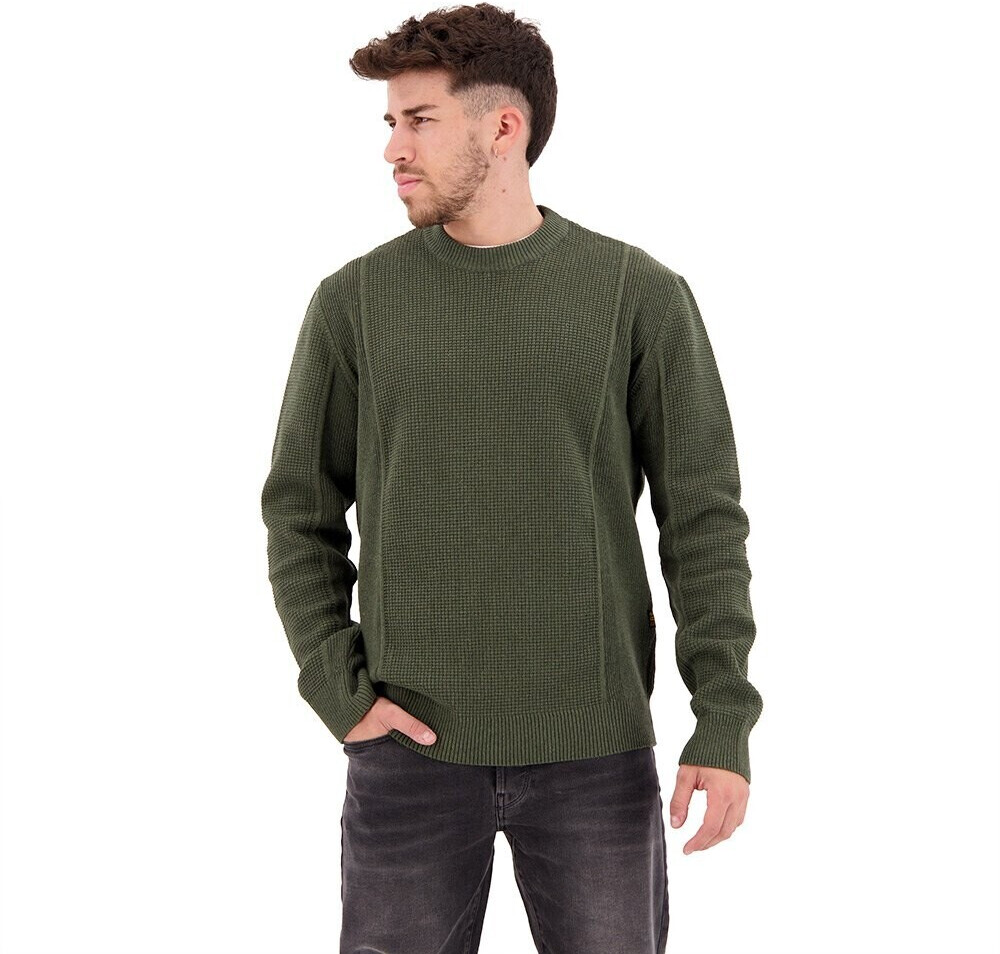 G-Star Structure Round Neck Sweater (D22349-D239) dark green