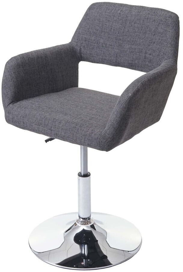 Mendler HWC-A50 III Kitchen chair retro 50s fabric/textile grey Chrome base (63938)