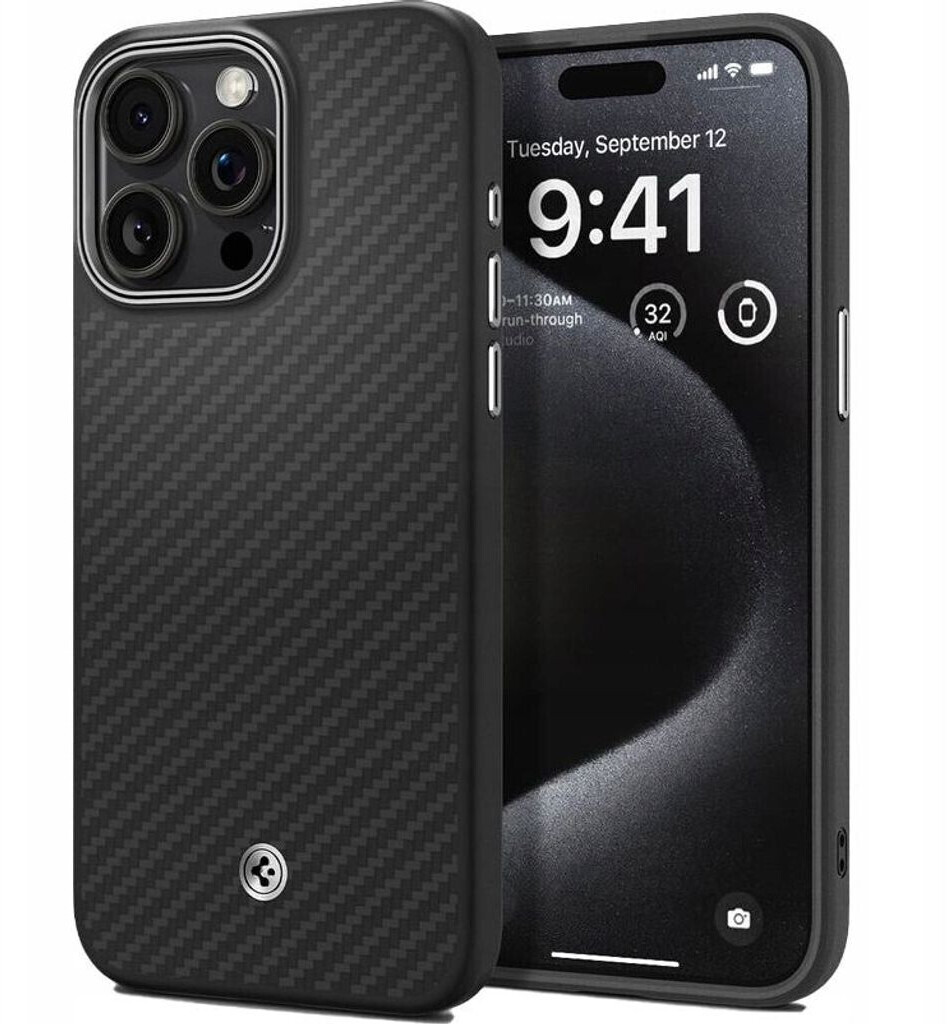 Spigen Enzo Aramid Case (iPhone 15 Pro) Matte Black