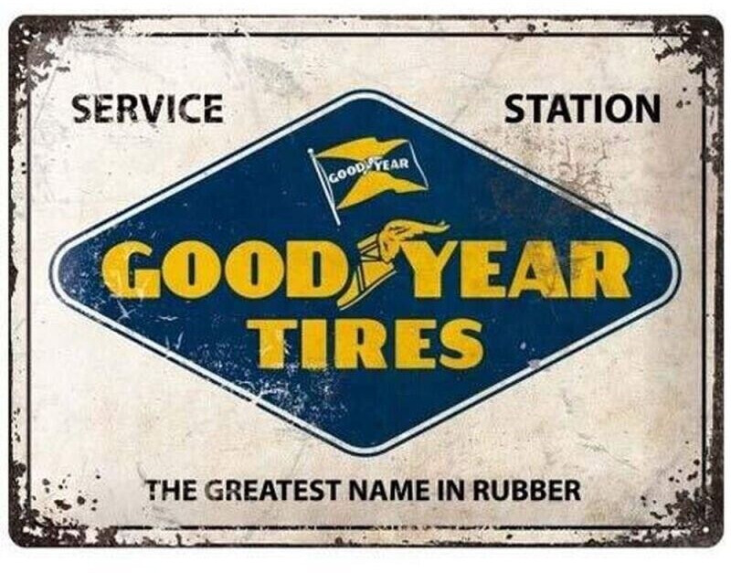 Nostalgic Art Goodyear Logo White 40x30cm