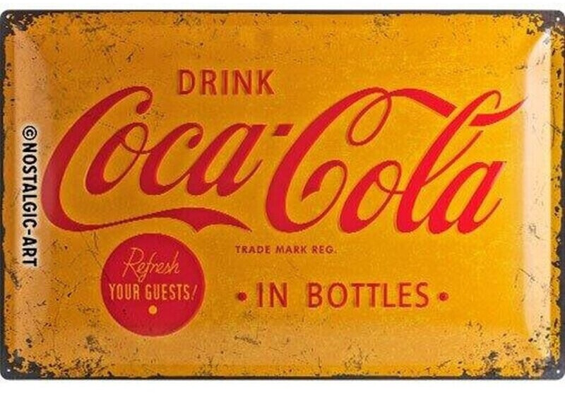 Nostalgic Art Coca Cola Logo Yellow 60x40cm