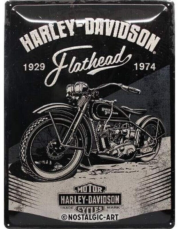 Nostalgic Art Harley-Davidson Flathead Black 30x40cm