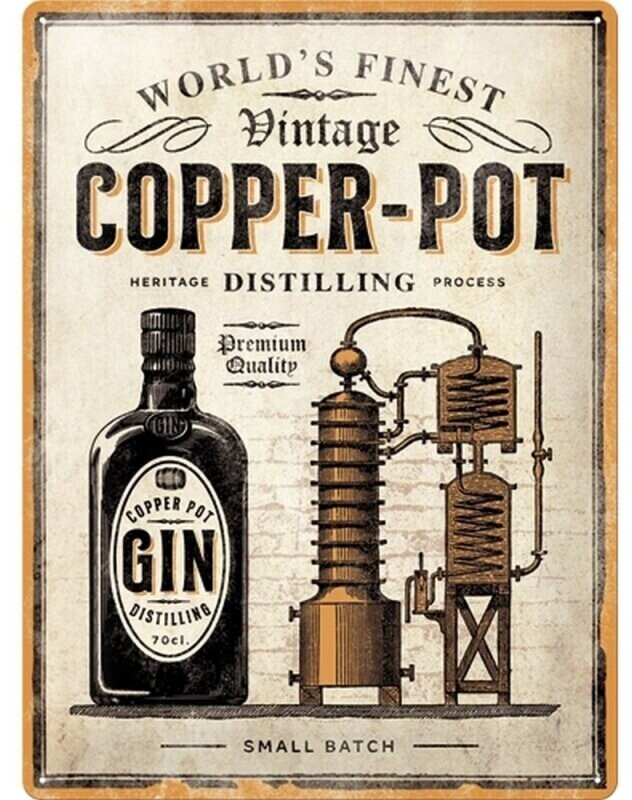 Nostalgic Art Open Bar Copper Pot Gin 30x40cm