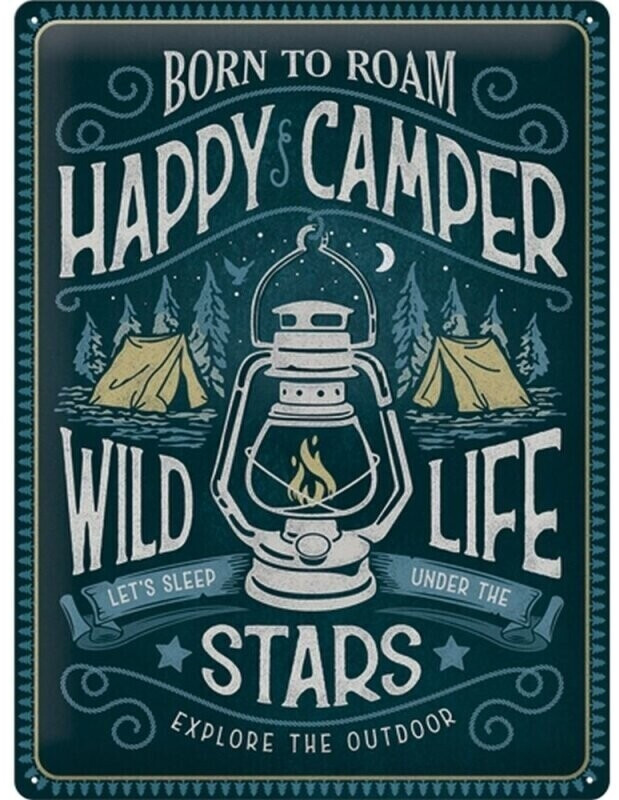 Nostalgic Art Outdoor & Activities Happy Camper 30x40cm
