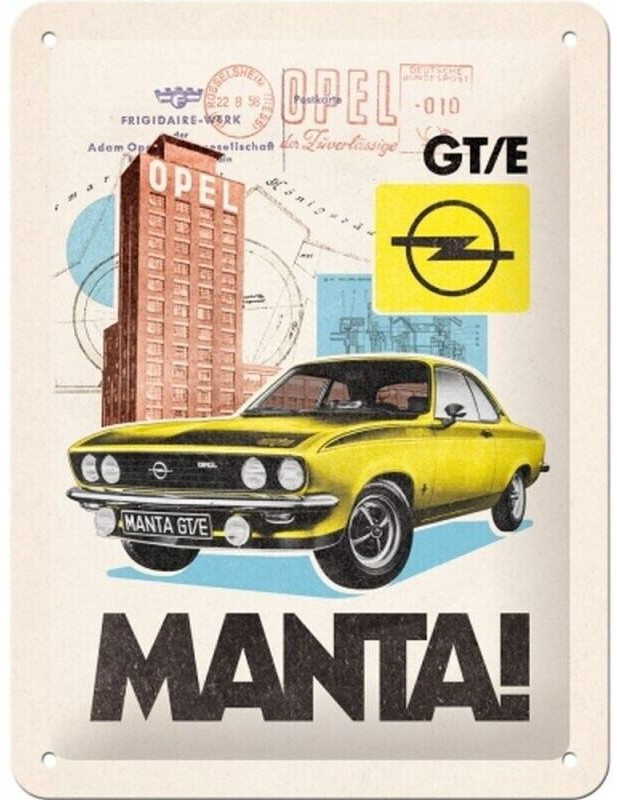Nostalgic Art Retro Blechschild 30x40cm, Motiv Opel - Manta GT/E