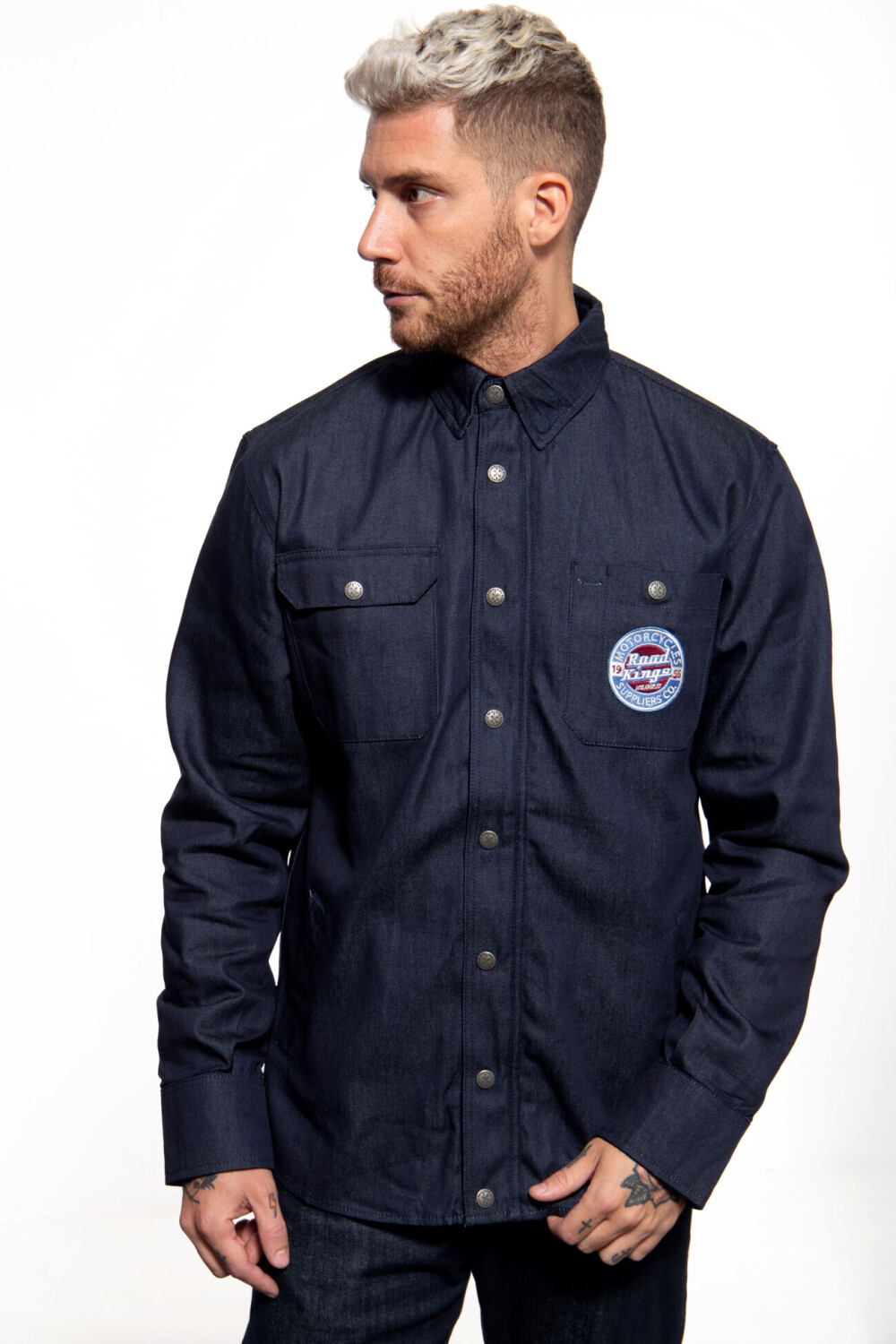 King Kerosin Motorcycles Supplies Shirt blue