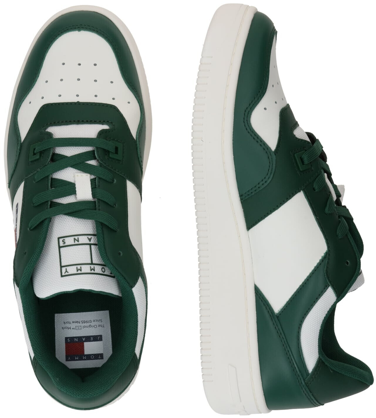 Tommy Hilfiger Retro Essential Leather Basketball Trainers green white ab 54 99 Preisvergleich bei idealo