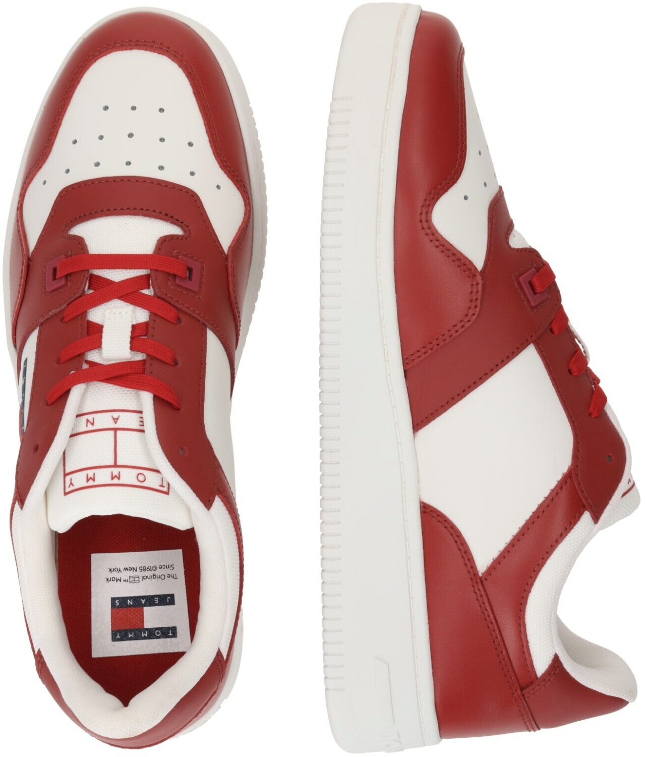 Tommy Hilfiger Retro Essential Leather Basketball Trainers red white a 54 99 oggi Migliori prezzi e offerte su idealo