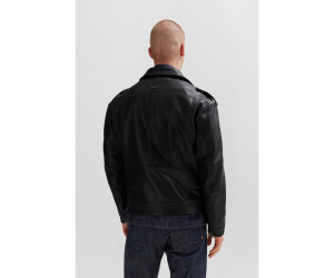 Hugo Boss Regular-Fit Jacke aus Leder mit Logo-Druckknöpfen 18.20クラウン中間ストレートマフラー