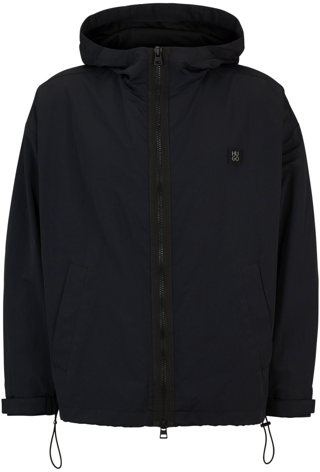 Hugo Boss Water-repellent windbreaker with hood and stack logo badge (50505432) black