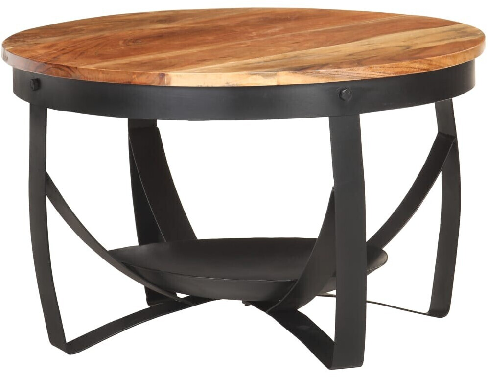 vidaXL Coffee table Ø68x43 cm acacia/lack