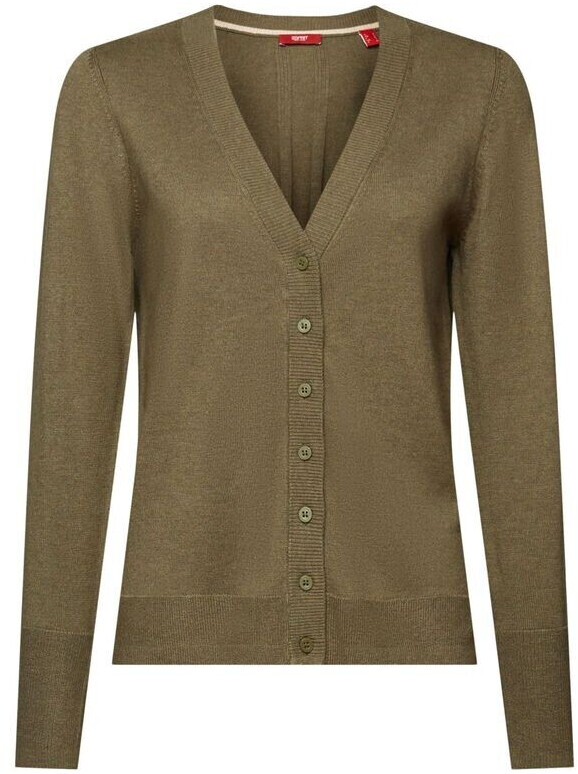 Esprit V-neck cardigan (993EE1I301) khaki green