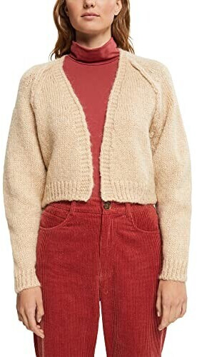 Esprit Cropped cardigan in wool mix (102EE1I312) sand
