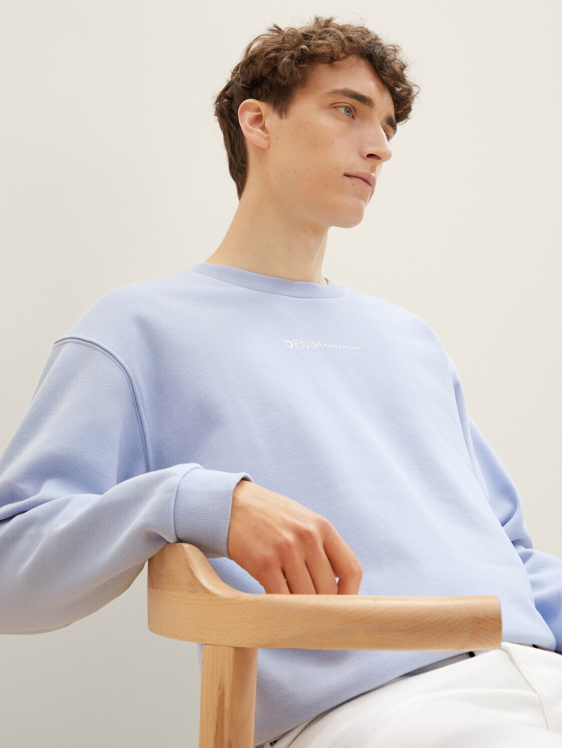 Tom Tailor Denim Sweatshirt mit Logo Print 1038751 brunnera blue