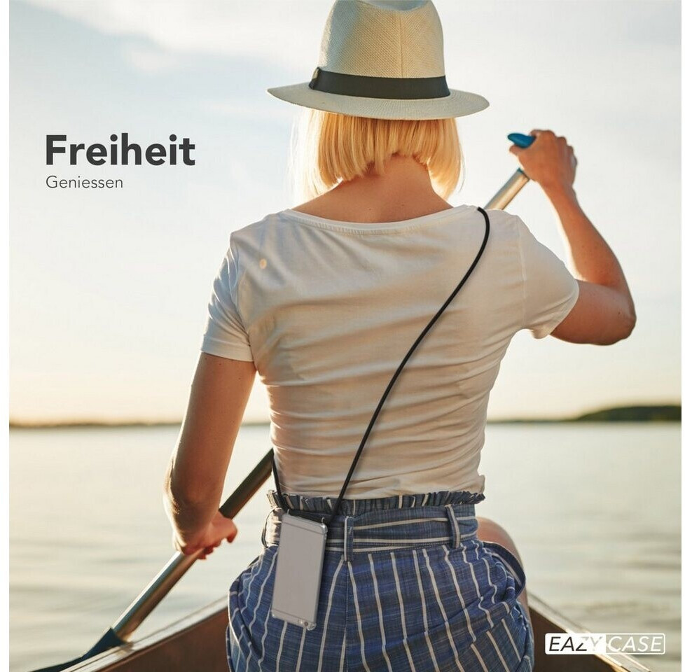 EAZY CASE Handykette Verstellbar - Schulterriemen Für IPhone & Smartphones (90-145cm, Grau/Schwarz)