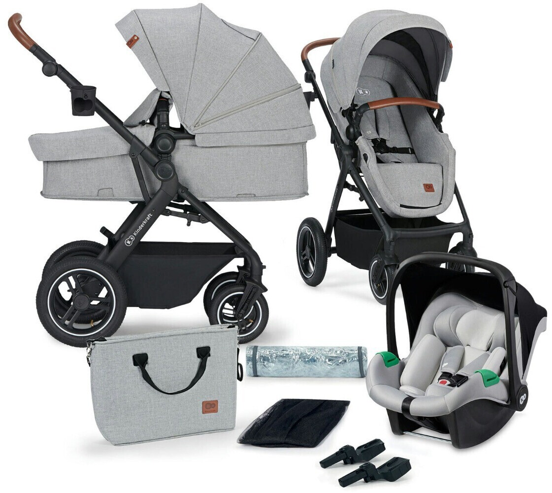 Kinderkraft 3in1 Travel System B-Tour Pro light grey