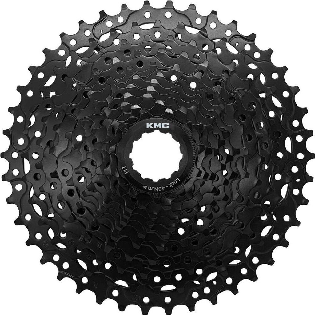 Cassette Vélo KMC React 10 Vitesses - 11/42T, Noir - Compatible Transmission HG
