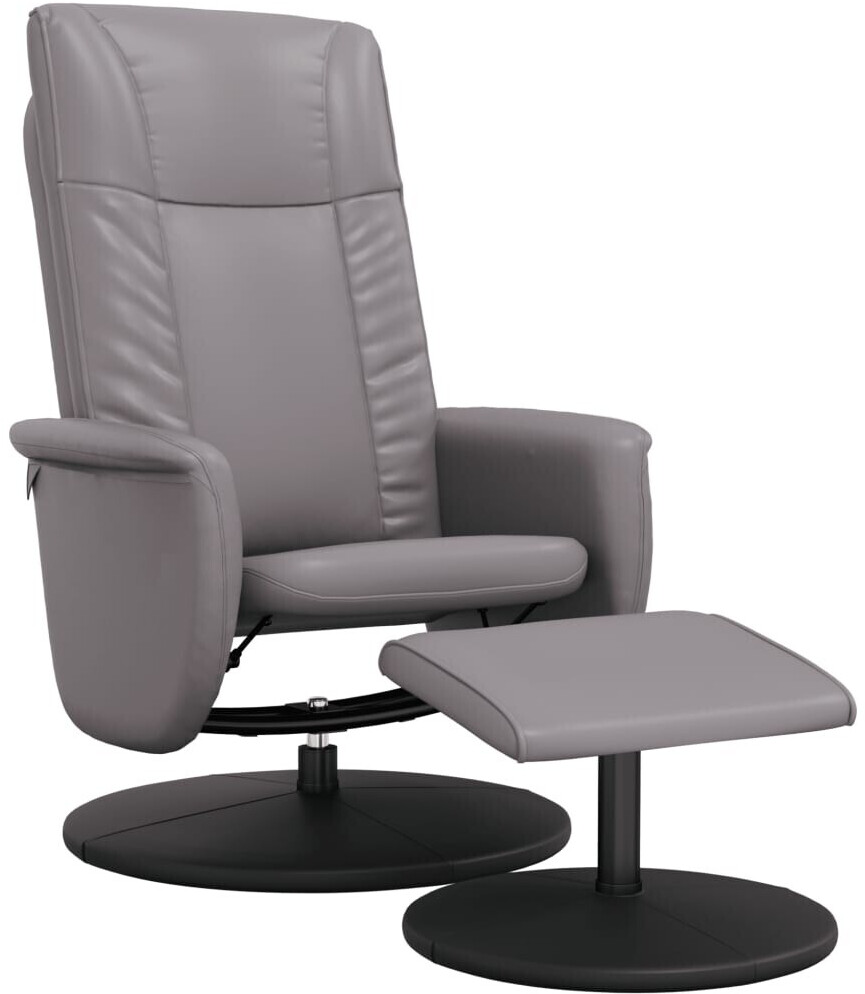 vidaXL Relaxation chair with footstool gray faux leather (356511)