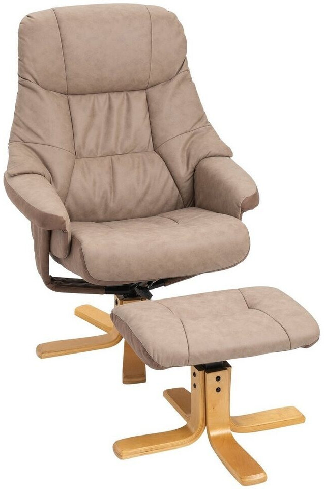 HomCom Relaxation chair with stool, rotating microfiber brown 78x82.5x109 cm (833-838V70BN)