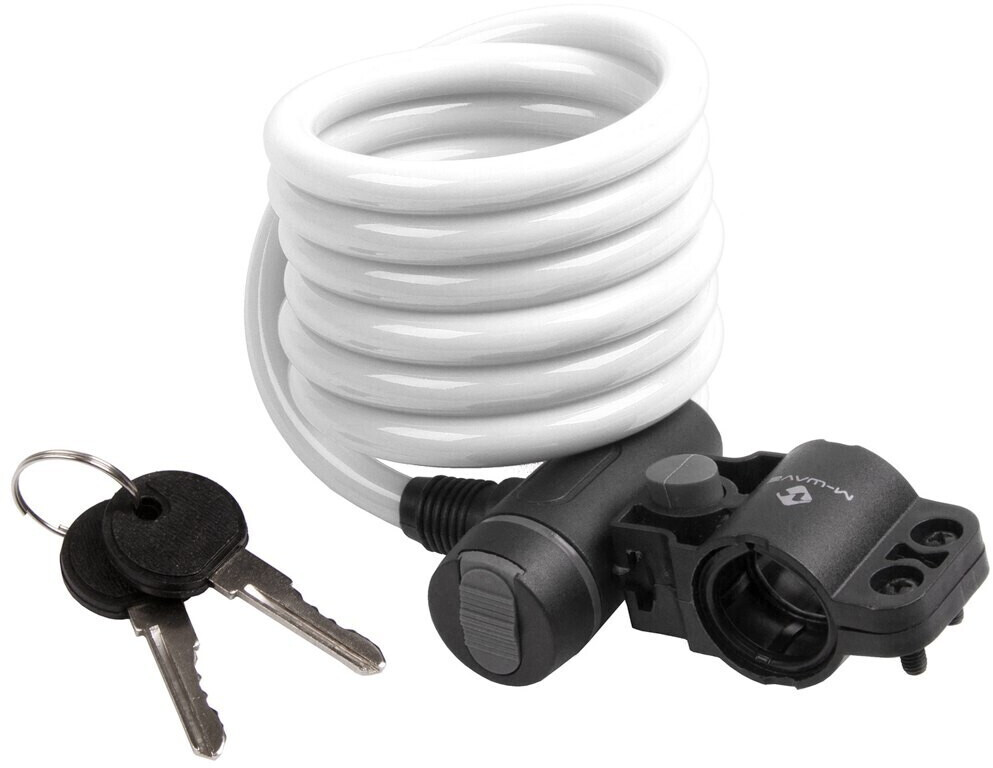 Photos - Bike Lock M-Wave S 10.18 Cable lock white, black 10 x 1800 mm 