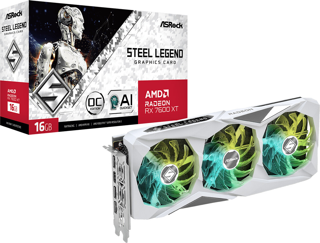 ASRock Radeon RX 7600 XT Steel Legend OC