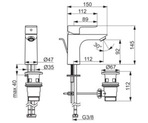 Hansa HansaBasic XL Waschtischbatterie chrom (55502203) ab 59,60 