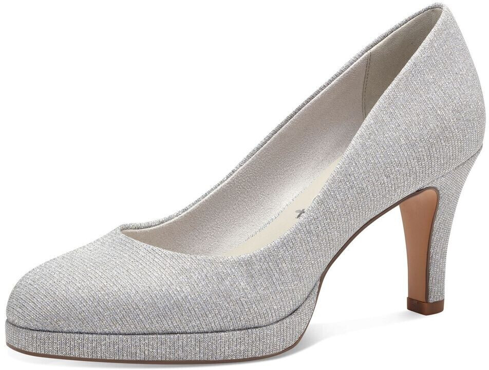 Tamaris silver glam pumps sale