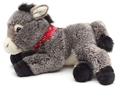 UNI-TOYS Donkey with scarf, lying 28 cm