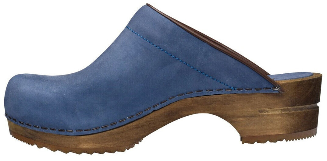 Sanita Wood-Chrissy Open Leather wooden clog blue 1200009W