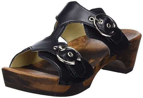Woody Leonie wooden shoe black