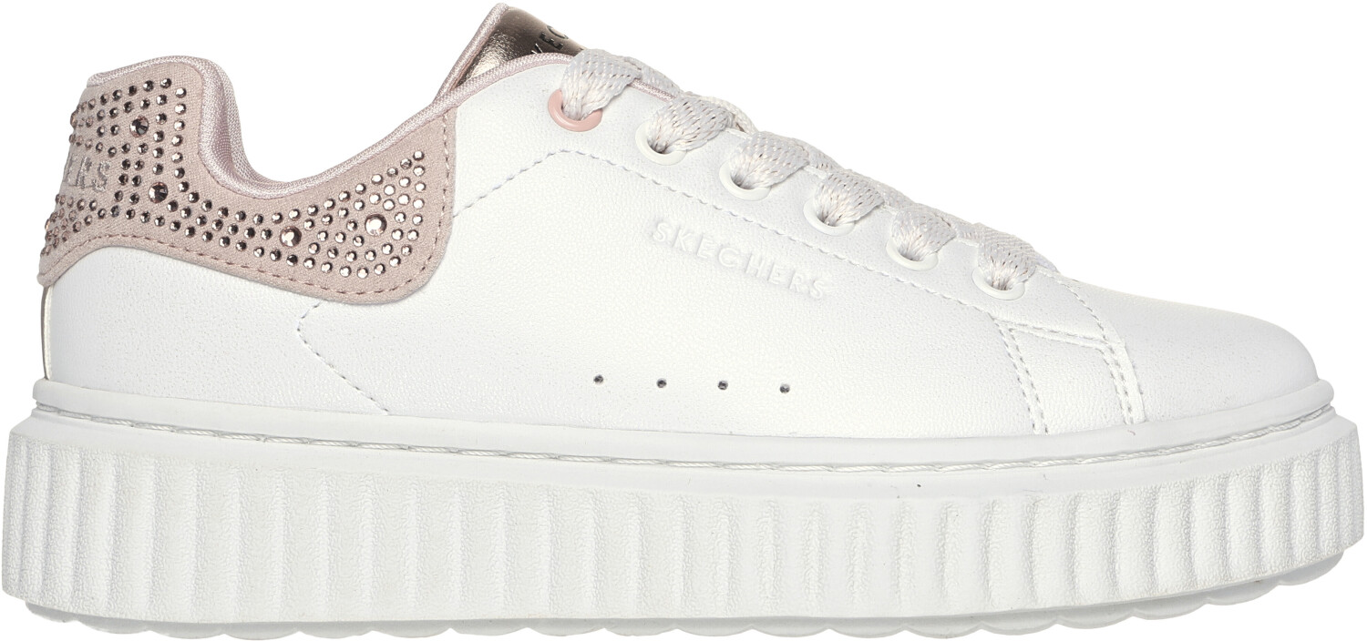 Skechers Street Girls Sneaker white synthetic rose trim