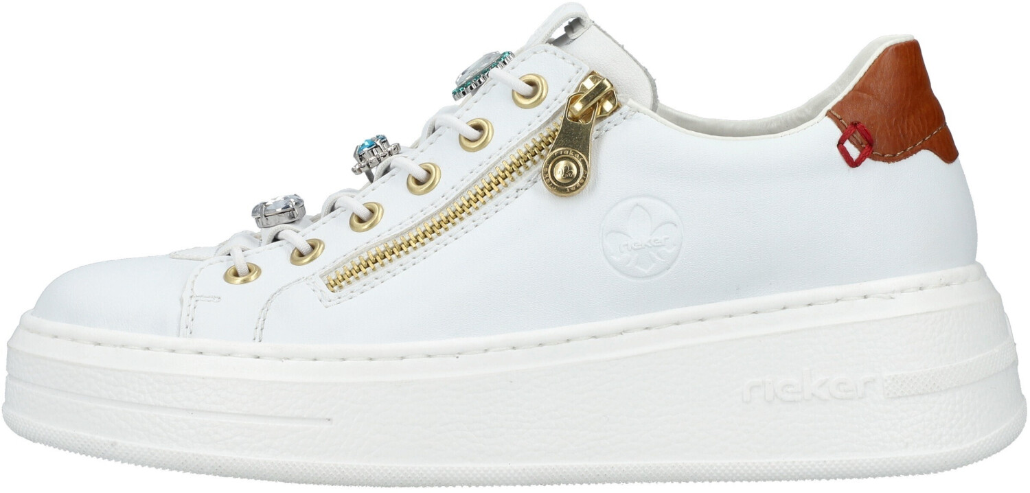 Rieker Platform sneakers with fashionable decorative elements white