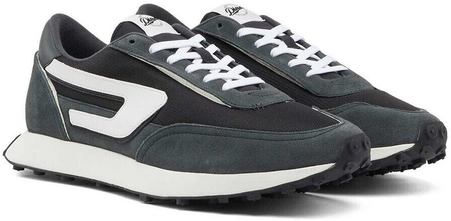 Diesel S-RACER LC lace-up shoes leather sneakers dark grey white