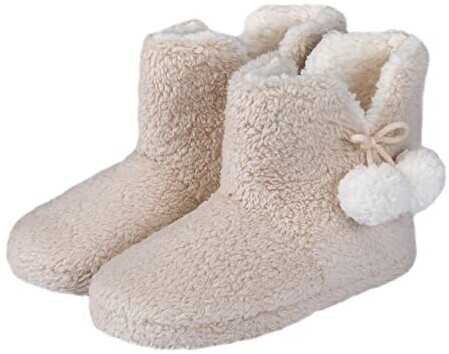 Sleepdown Fleece Teddy Slipper cream