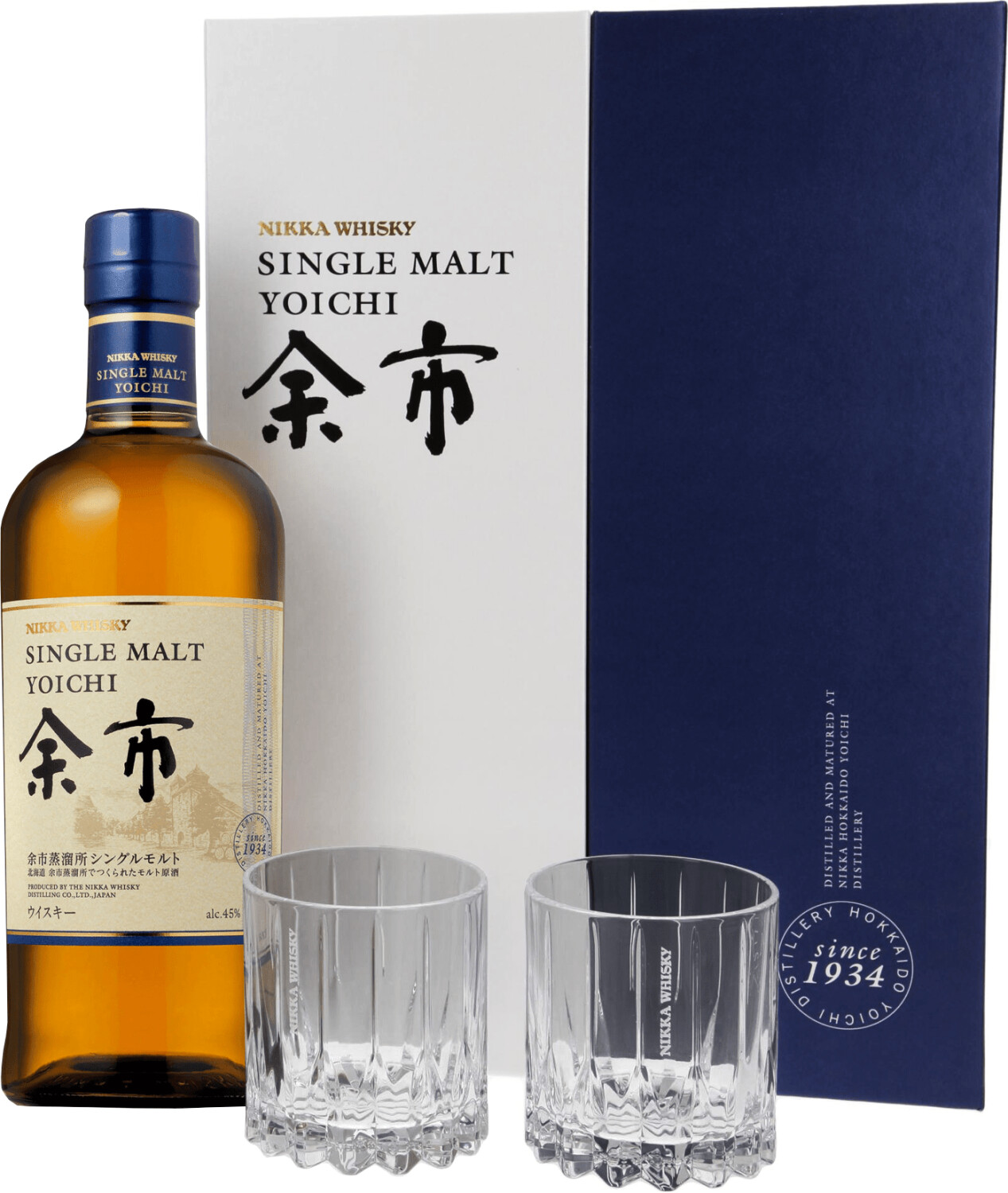 Nikka Japanese Yoichi Single Malt with 2 Glass Gift Set ab 74,9