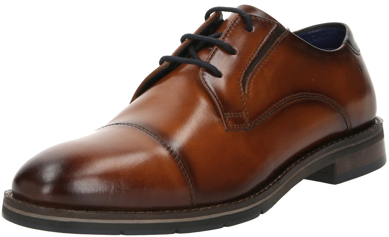 Bugatti Lace-up shoes made of leather cognac