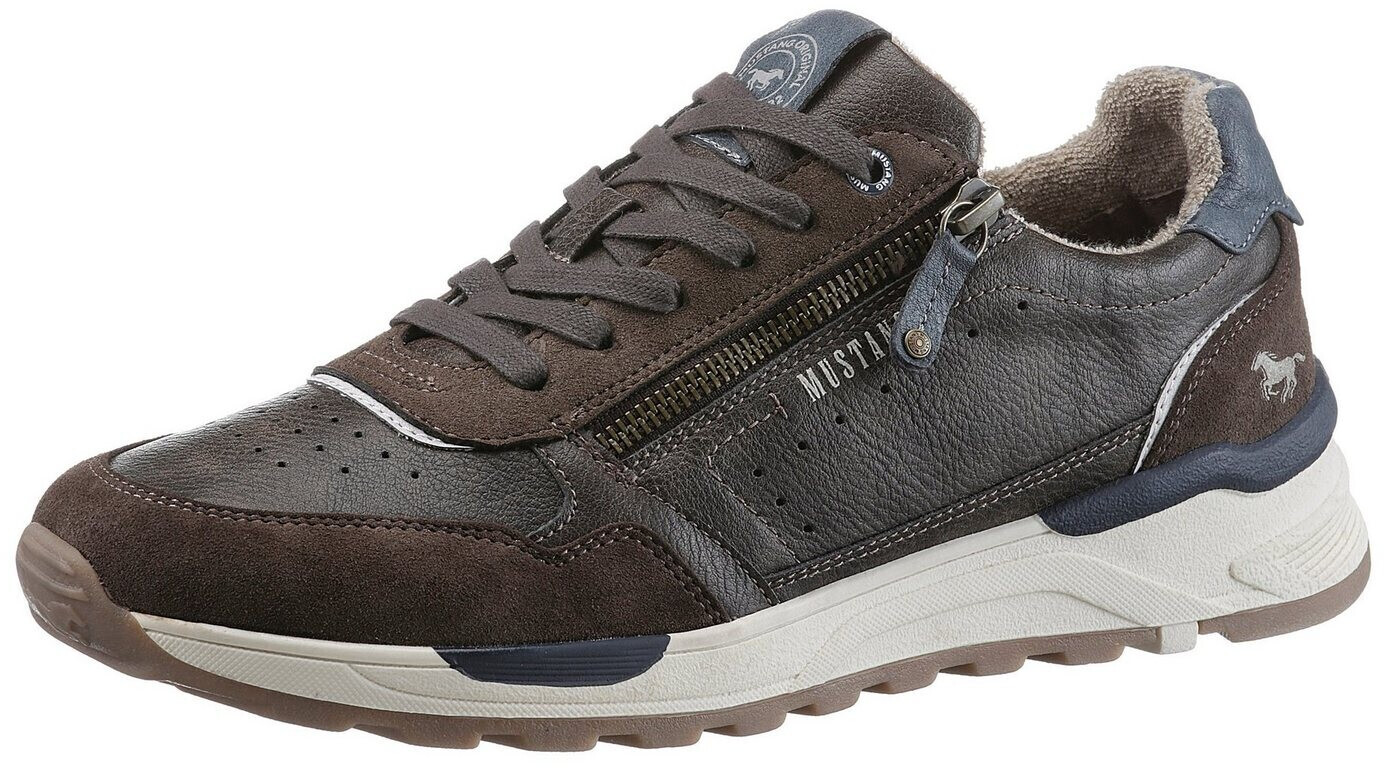 MUSTANG Sneaker with outer zipper brown dark brown
