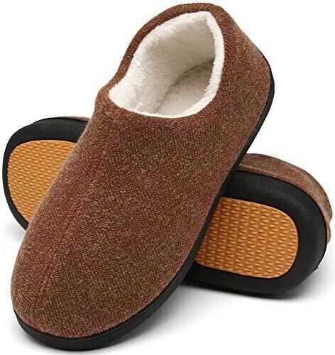 Mishansha Memory Foam plush slippers warm indoor shoes brown